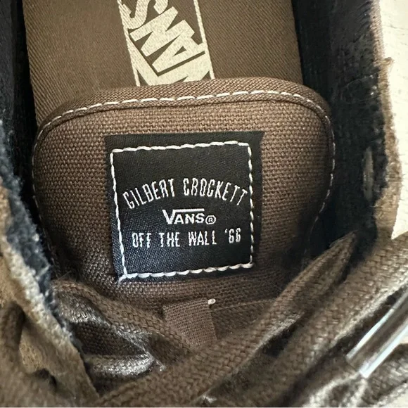 Gilbert Crockett Size 10.5 Vans Olive Army Green and Black - Picture 8 of 9